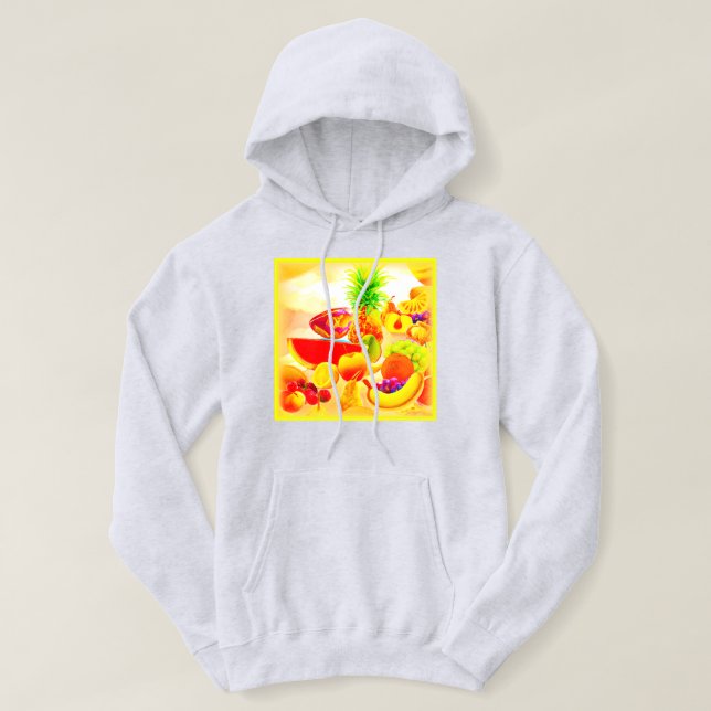 Färgning av exotiska tropiska frukter. Köp nu Hoodie (Design framsida)