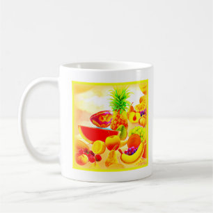 Färgning av exotiska tropiska frukter. Köp nu Kaffemugg
