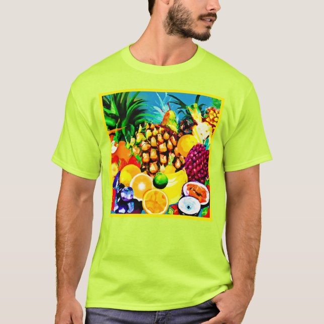 Färgning av exotiska tropiska frukter. Köp nu T Shirt (Framsida)