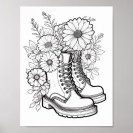 Färgning av fallskärm/höst-Vuxen Poster