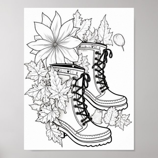 Färgning av fallskärm/höst-Vuxen Poster (Framsidan)