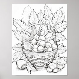 Färgning av fallskärm/höst-Vuxen Poster