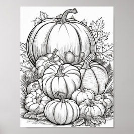 Färgning av fallskärm/höst-Vuxen Poster