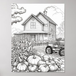 Färgning av fallskärm/höst-Vuxen Poster