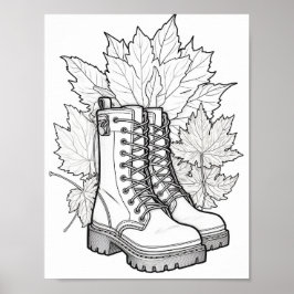 Färgning av fallskärm/höst-Vuxen Poster