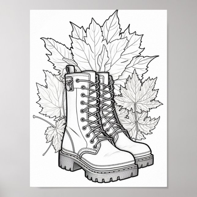 Färgning av fallskärm/höst-Vuxen Poster (Framsidan)