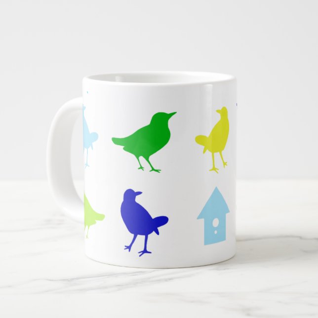 Färgning av Färgad Birds av Chariklia Zarris Jumbo Mugg (Framsida vänster)