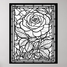 Färgning av färgat glasfönster i ro Poster