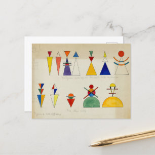 Färgning av Figurines av Wassily Kandinsky Helg Vykort