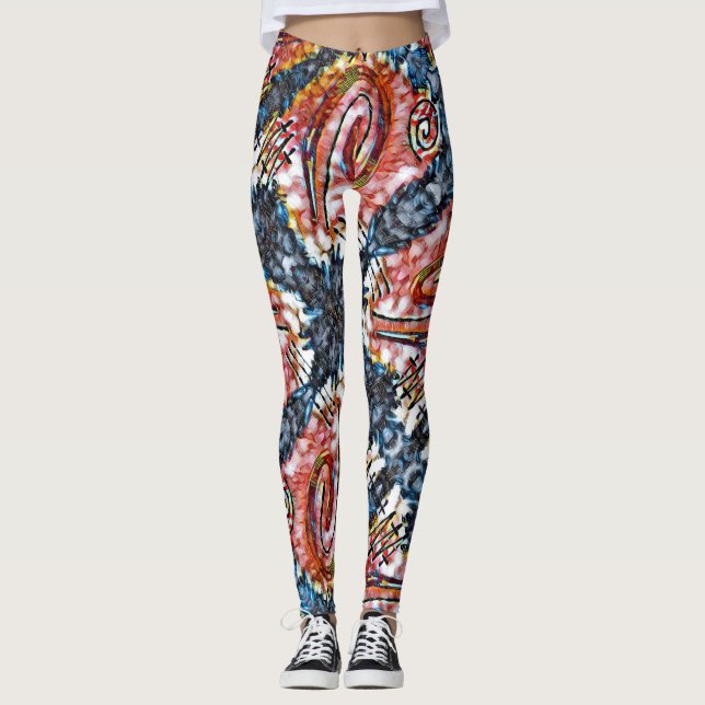 Färgning av finger - rundad leggings (Framsida)
