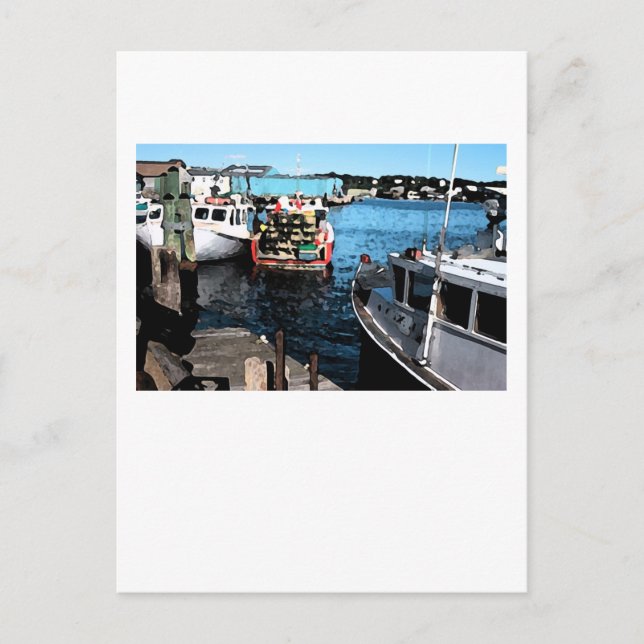 Färgning av fiskbåtar vykort (Framsida)