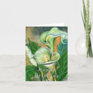 Färgning av födelsedagskort Calla Lily Flowers Kort