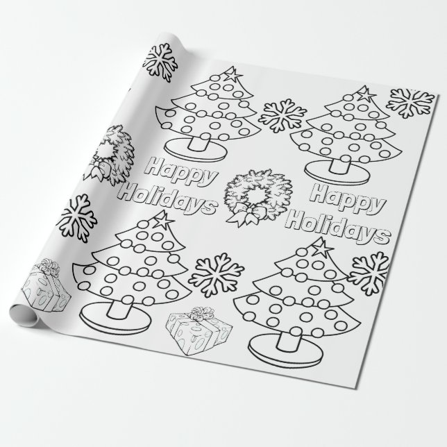 Färgning av För barn Julgran Presentpapper (Utrullad)