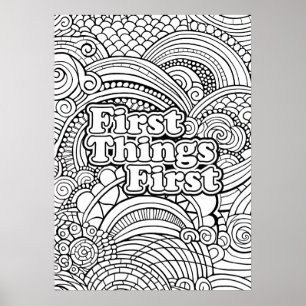 Färgning av första Abstrakten Mönster Vuxen i förs Poster