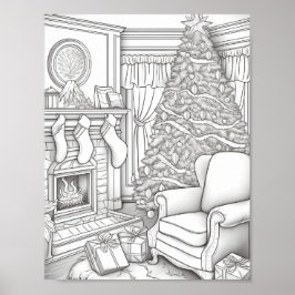 Färgning av god jul Vuxen Poster