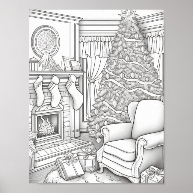 Färgning av god jul Vuxen Poster (Framsidan)