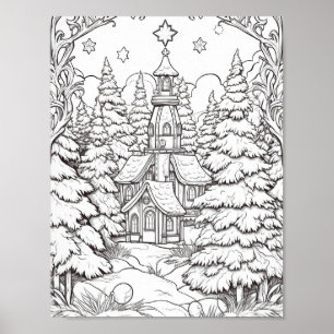 Färgning av god jul Vuxen Poster