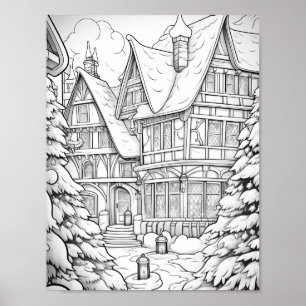Färgning av god jul Vuxen Poster
