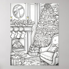 Färgning av god jul Vuxen Poster