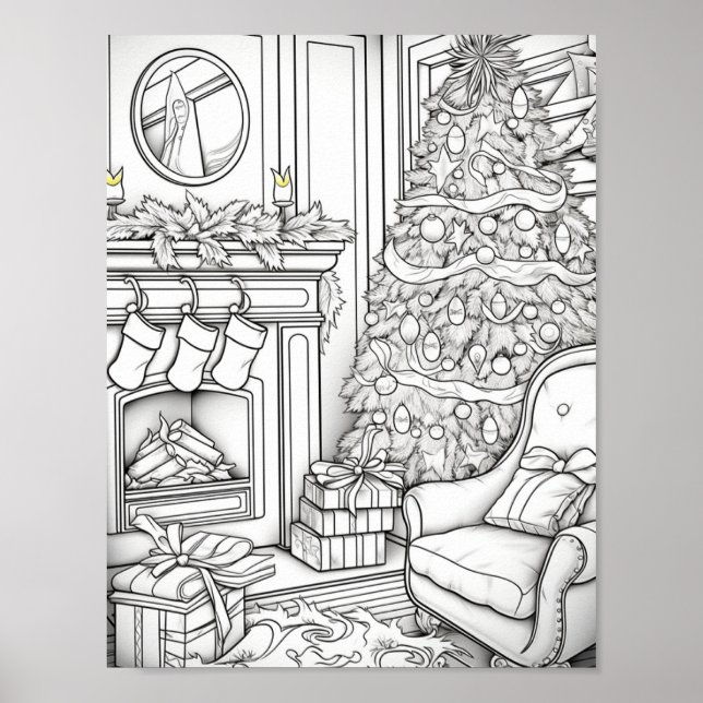 Färgning av god jul Vuxen Poster (Framsidan)