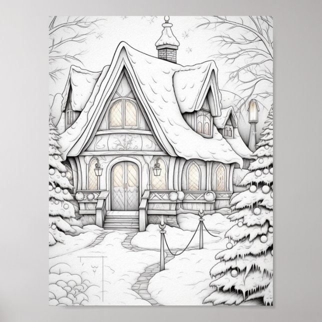 Färgning av god jul Vuxen Poster (Framsidan)