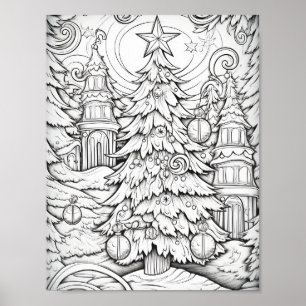 Färgning av god jul Vuxen Poster
