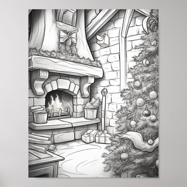 Färgning av god jul Vuxen Poster (Framsidan)