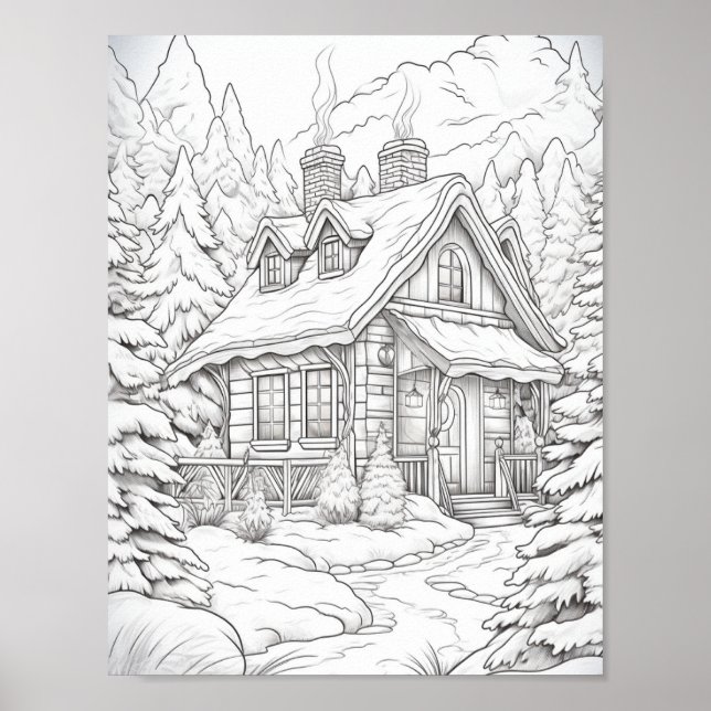 Färgning av god jul Vuxen Poster (Framsidan)