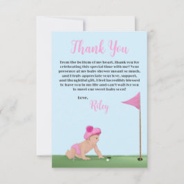 Färgning av Golf Flicka Sweet Caddy Baby Shower Tack Kort