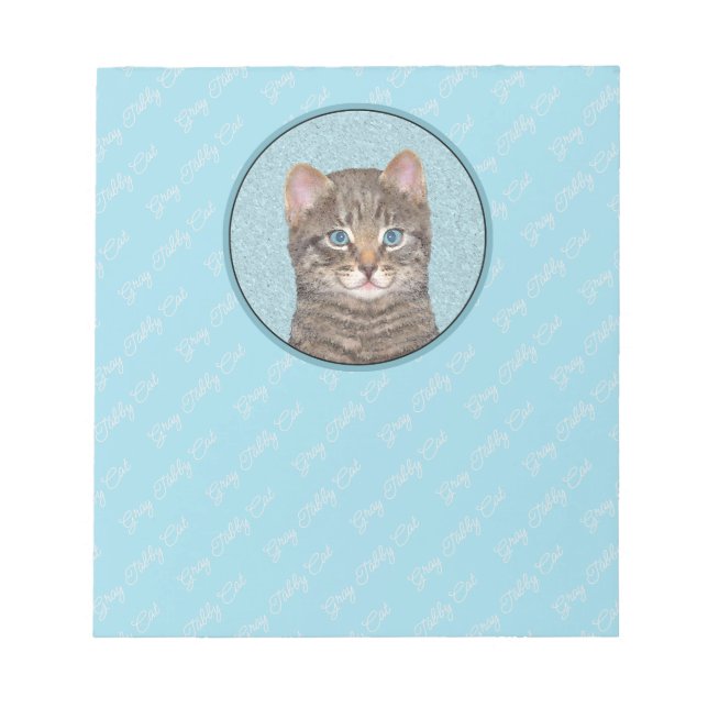 Färgning av grått Tabby katt - Cute Original Cat A Anteckningsblock (Framsida)