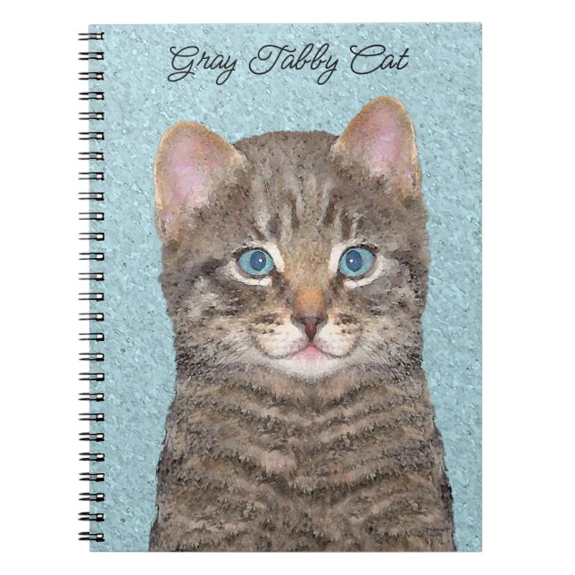 Färgning av grått Tabby katt - Cute Original Cat A Anteckningsbok (Framsidan)