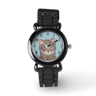Färgning av grått Tabby katt - Cute Original Cat A Armbandsur