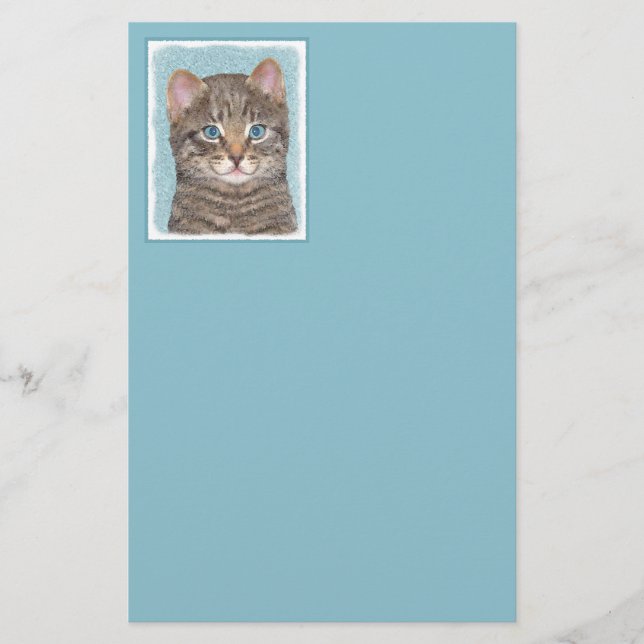 Färgning av grått Tabby katt - Cute Original Cat A Brevpapper (Framsida)