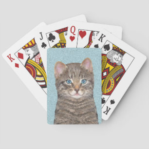 Färgning av grått Tabby katt - Cute Original Cat A Casinokort