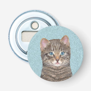 Färgning av grått Tabby katt - Cute Original Cat A Flasköppnare