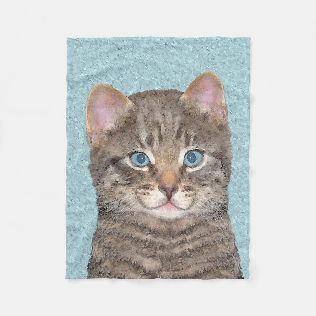 Färgning av grått Tabby katt - Cute Original Cat A Fleecefilt (Framsidan)