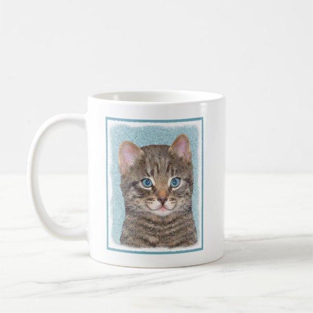 Färgning av grått Tabby katt - Cute Original Cat A Kaffemugg (Vänster)