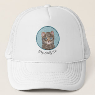 Färgning av grått Tabby katt - Cute Original Cat A Keps