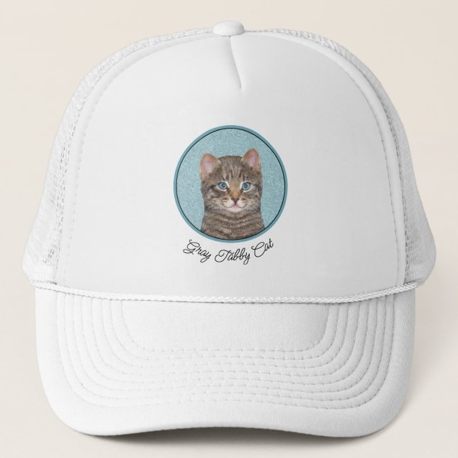 Färgning av grått Tabby katt - Cute Original Cat A Keps (Framsida)