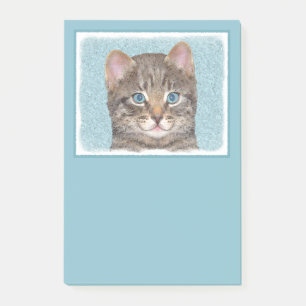 Färgning av grått Tabby katt - Cute Original Cat A Post-it Block