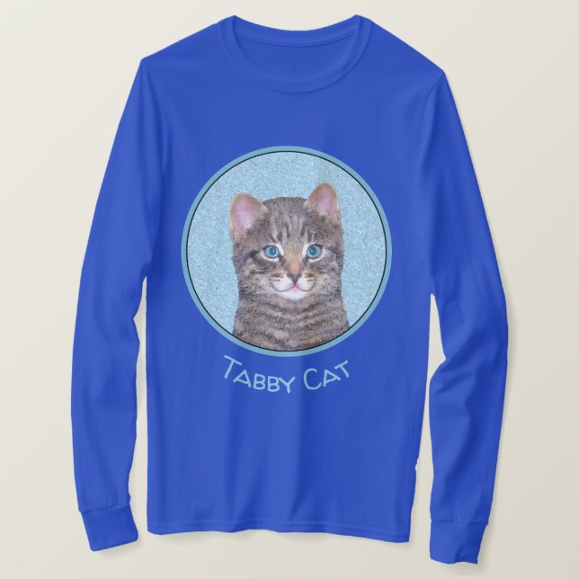 Färgning av grått Tabby katt - Cute Original Cat A T Shirt (Design framsida)