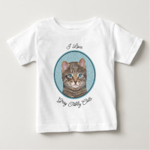 Färgning av grått Tabby katt - Cute Original Cat A T Shirt