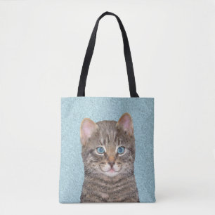 Färgning av grått Tabby katt - Cute Original Cat A Tygkasse