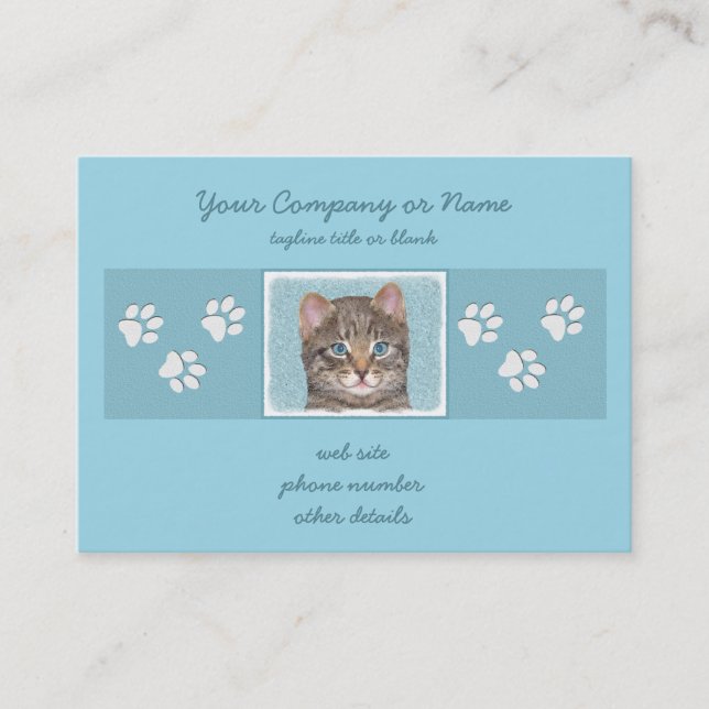 Färgning av grått Tabby katt - Cute Original Cat A Visitkort (Framsida)