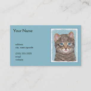 Färgning av grått Tabby katt - Cute Original Cat A Visitkort