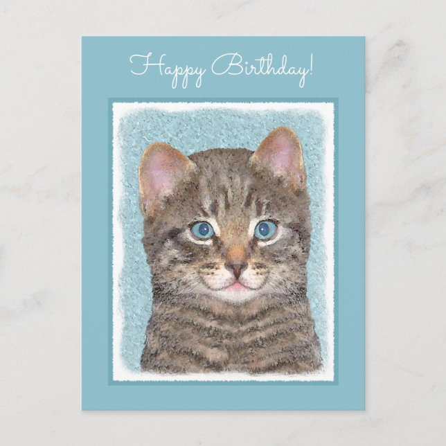 Färgning av grått Tabby katt - Cute Original Cat A Vykort (Framsida)