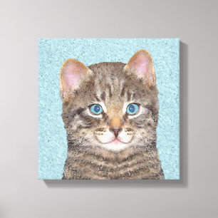 Färgning av grått Tabby katt - Cute Original Cat Canvastryck