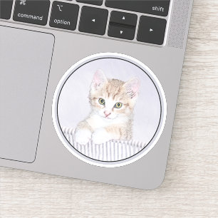Färgning av gult Tabby katt - Cute Original Cat Ar Klistermärken
