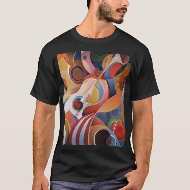 Färgning av handgjord musik-Abstrakt T Shirt (Framsida)
