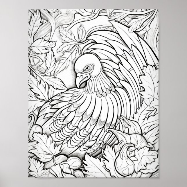 Färgning av happy thanksgiving Vuxen Poster (Framsidan)